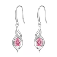 TOUPOP Sterling Silver Infinity Birthstone Earrings Gift for Women-color_name:10-October-Pink Tourmaline