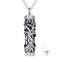 wholesale TOUPOP Tree Of Life Urn Necklaces For Ashes, Cylinder Bar Urn Necklace Sterling Silver Family Tree Keepsake Necklace For Ashes Memorial Cremation Jewelry For Ashes Gifts For Women Mom Sister -style_name:Tree of Life