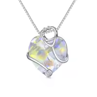 TOUPOP Sterling Silver Crystal Stethoscope Necklace Nursing Jewelry Gifts-color_name:04-April