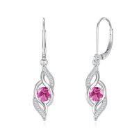 wholesale Infinity Birthstone Earrings For Women 925 Sterling Silver Birthstone Earrings Love Infinity Jewelry Birthday Anniversary Christmas Gifts For Her Girlfriend Wife -color_name:10-Oct.-Pink Tourmaline