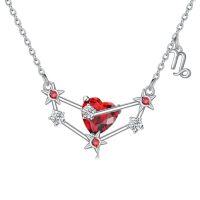 wholesale TOUPOP 925 Sterling Silver Astrology 12 Constellation Horoscope Sign Astrology Zodiac Star Necklace Birthday Gifts For Women Mom -style_name:01_Capricorn(12.22-1.19)_Garnet