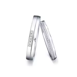 H Moissanite Wedding Ring Set