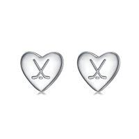 wholesale Sports Stud Earrings 925 Sterling Silver Tennis, Baseball, Volleyball, Soccer, Basketball, Football, Softball, Hockey Earrings Dangling Earrings For Women Men Player Fan Gifts -style_name:08-Hockey