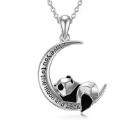 TOUPOP Sterling Silver Crystal Origami Panda Necklace Christmas Birthday Gifts-color_name:Origami Panda