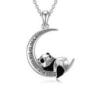 wholesale TOUPOP Christmas Gifts Panda Necklace Sterling Silver Crystal Origami Panda Necklace For Women Wife Mom I Love You To The Moon And Back Necklace Birthday Gifts -color_name:Origami Panda