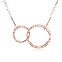 TOUPOP 14K Gold Mother Daughter Necklace Two Interlocking Circles-style_name:Rose Gold