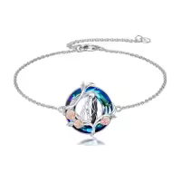 TOUPOP Sterling Silver Crystal Nightmare Bracelet Jack Sally Skull Jewelry-style_name:Style 1