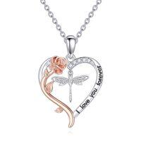 wholesale TOUPOP Christmas Gifts Cute Animal Necklace For Women 925 Sterling Silver Animal Jewelry Brithday Christmas Gift -style_name:Dragonfly