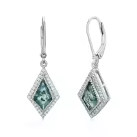 TOUPOP Sterling Silver Moss Agate Natural Stone Leverback Earrings-style_name:B-Kite Cut Moss Agate