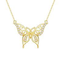 TOUPOP 14K Gold & Stone Animal Necklaces for Women-style_name:Butterfly Necklace-B