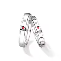 TOUPOP 925 Sterling Silver/10k/14k/18k Gold Moissanite Couple Wedding Ring Set-style_name:B Wedding Ring Set