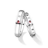 wholesale TOUPOP Moissanite Wedding Ring Set For Him And Her Personalized Wedding Rings Set For Couples 925 Sterling Silver/10k/14k/18k Gold Anniversary Valentine's Day Gift For Wife And Husband -style_name:B Wedding Ring Set