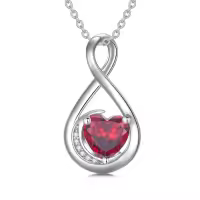 TOUPOP Sterling Silver Birthstone Infinity Love Moon Necklace For Women-color_name:01-Garnet-Jan.