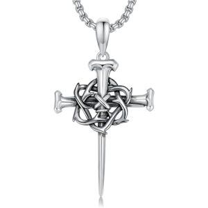 B02 Nail Cross Silver & Black