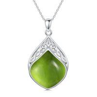 wholesale TOUPOP Gemstone Teardrop Necklace For Women 925 Sterling Silver Celtic Knot Pendant Irish Jewelry Anniversary Birthday Christmas Xmas Gifts For Her -style_name:Peridot