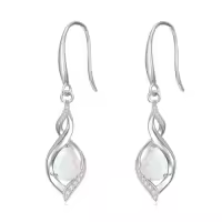 TOUPOP Sterling Silver Birthstone Earrings Infinity Love Jewelry Gift-color_name:10-October-Opal