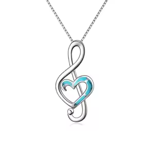 A- Turquoise music note necklace