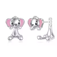 TOUPOP 925 Sterling Silver Stud Earrings Hippo Frog Cow Axolotl Elephant Jewelry Gifts-style_name:Elephant