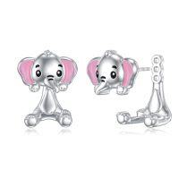 wholesale 925 Sterling Silver Hippo Frog Cow Axolotl Elephant Stud Earrings For Women Hypoallergenic Animal Jacket Earrings Cute 3d Earring Mothers Day Gifts For Mom Jewerly Gifts For Women Daugther Birthday Anniversary Graduation -style_name:Elephant