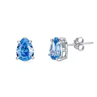 TOUPOP Sterling Silver Birthstone Teardrop Stud Earrings-color_name:Pear-03-Mar-Aquamarine