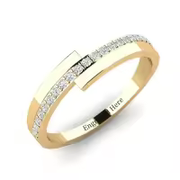 TOUPOP 10k/14k/18k Solid Gold Moissanite Personalized Engagement Ring-style_name:C Moissanite