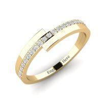 wholesale TOUPOP 10k/14k/18k Solid Gold Personalized Moissanite Engagement Ring For Women Engraved Name Eternity Moissanite Wedding Band Ring For Her Valentines Day Anniversary Christmas Gift For Wife -style_name:C Moissanite