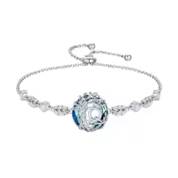 TOUPOP Sterling Silver Blue Crystal A-Z Letter Bracelet Gift-style_name:Tree of Life Q