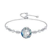 wholesale TOUPOP Tree Of Life Initial Bracelet 925 Sterling Silver A-z Letter Bracelet Blue Circle Crystal Jewelry Birthday Christmas Gifts For Women Her Girlfriend Mom -style_name:Tree of Life Q