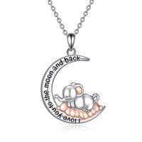 wholesale TOUPOP 925 Sterling Silver Cute Animal Necklace Frog/panda/elephant/koala/pig/fox/bunny/wolf Necklace Jewelry Gifts For Women Girls Animal Lovers -style_name:Elephant