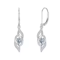 TOUPOP Sterling Silver Infinity Birthstone Earrings for Women-color_name:04-Apr.-Synthetic Diamond