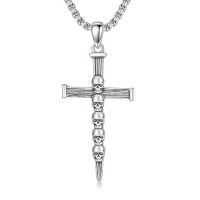 wholesale Cross Necklace 925 Sterling Silver Cross Pendant Christmas Fathers Day Birthday Gifts For Men Gifts For Father Gifts For Dad Brother Husband Son -style_name:B03 Nail Skull Cross II