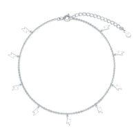 wholesale TOUPOP 925 Sterling Silver Ankle Bracelets For Women Adjustable Anklet Elegant Foot Jewelry Birthday Gift For Her Wife Mom Girlfriend -style_name:Lightning pendant