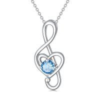 wholesale Birthstone Music Note Necklace 925 Sterling Silver Musical Fine Jewelry For Women Music Lovers Student Teacher Birthday Christmas Gifts -color_name:12-December-Topaz