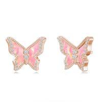 wholesale Animal Stud Earrings 925 Sterling Silver Dolphin/butterfly/sea Turtle/frog/axolotl Stud Animal Earrings Jewelry Christmas Gifts For Women -style_name:Butterfly Earrings-C