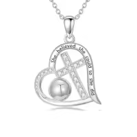 TOUPOP Sterling Silver Crystal Cross Football Soccer Softball Volleyball Necklace-style_name:1-Hockey