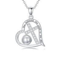 wholesale Sports Necklace For Women 925 Sterling Silver Cross Football/soccer/softball/volleyball Necklace Pendant Sports Jewelry Christmas Gifts For Women -style_name:1-Hockey