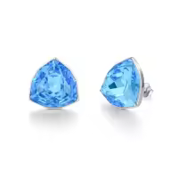 TOUPOP Sterling Silver Crystal Birthstone Stud Earrings for Women-color_name:03-Mar-Aquamarine