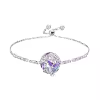 TOUPOP 925 Sterling Silver Phoenix Bracelet Adjustable Slider-color_name:Purple Phoenix