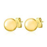 TOUPOP 14K Gold Moissanite Ball Star Heart Teardrop Love Knot Stud Earrings-style_name:Gold Circle Tag Stud 14k Gold