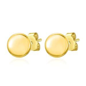 Gold Circle Tag Stud 14k Gold