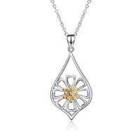 wholesale TOUPOP Sterling Silver Necklaces For Women Tulips/sunflower/rose/lotus/daisy/hummingbird/red Cardinal/owl Jewelry Gifts For Birthday Anniversary Christmas -style_name:07-Daisy