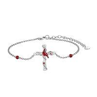 wholesale TOUPOP Sterling Silver Cute Animal Link Bracelet Wolf/frog/sea Turtle Bracelet For Women Birthday Jewelry Gifts -color_name:Red Cardinal
