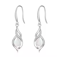 TOUPOP Sterling Silver Infinity Birthstone Earrings Gift for Women-color_name:10-October-Opal