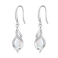 wholesale Infinity Birthstone Earrings For Women 925 Sterling Silver Infinity Love Birthday Jewelry Christmas Gifts For Women Mom Wife Girlfriend -color_name:10-October-Opal