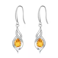 TOUPOP Sterling Silver Infinity Birthstone Earrings Gift for Women-color_name:11-November-Citrine