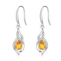 wholesale Infinity Birthstone Earrings For Women 925 Sterling Silver Infinity Love Birthday Jewelry Christmas Gifts For Women Mom Wife Girlfriend -color_name:11-November-Citrine