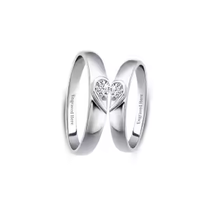 D Wedding Ring Set