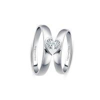 wholesale TOUPOP Custom Moissanite Engagement Rings Moissanite Wedding Band Set 14k White Gold Plated D Color Vvs1 For Couples Engagement Engraved Ring Set Anniversary Valentines Day Gift For Wife Girlfriend -style_name:D Wedding Ring Set