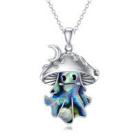 wholesale TOUPOP Abalone Shell Necklace Sterling Silver Abalone Shell Jewelry For Women Bat/cat/snail/ghost Pendant Necklace Hallowen -style_name:Style6 Ghost