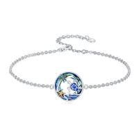 wholesale TOUPOP Sea Turtle Bracelet Anklet 925 Sterling Silver Beach Palm Tree Bracelet Summer Crystal Sea Turtle Jewelry Christmas Gifts For Women Her -style_name:Turtle Bracelet 7"-9"